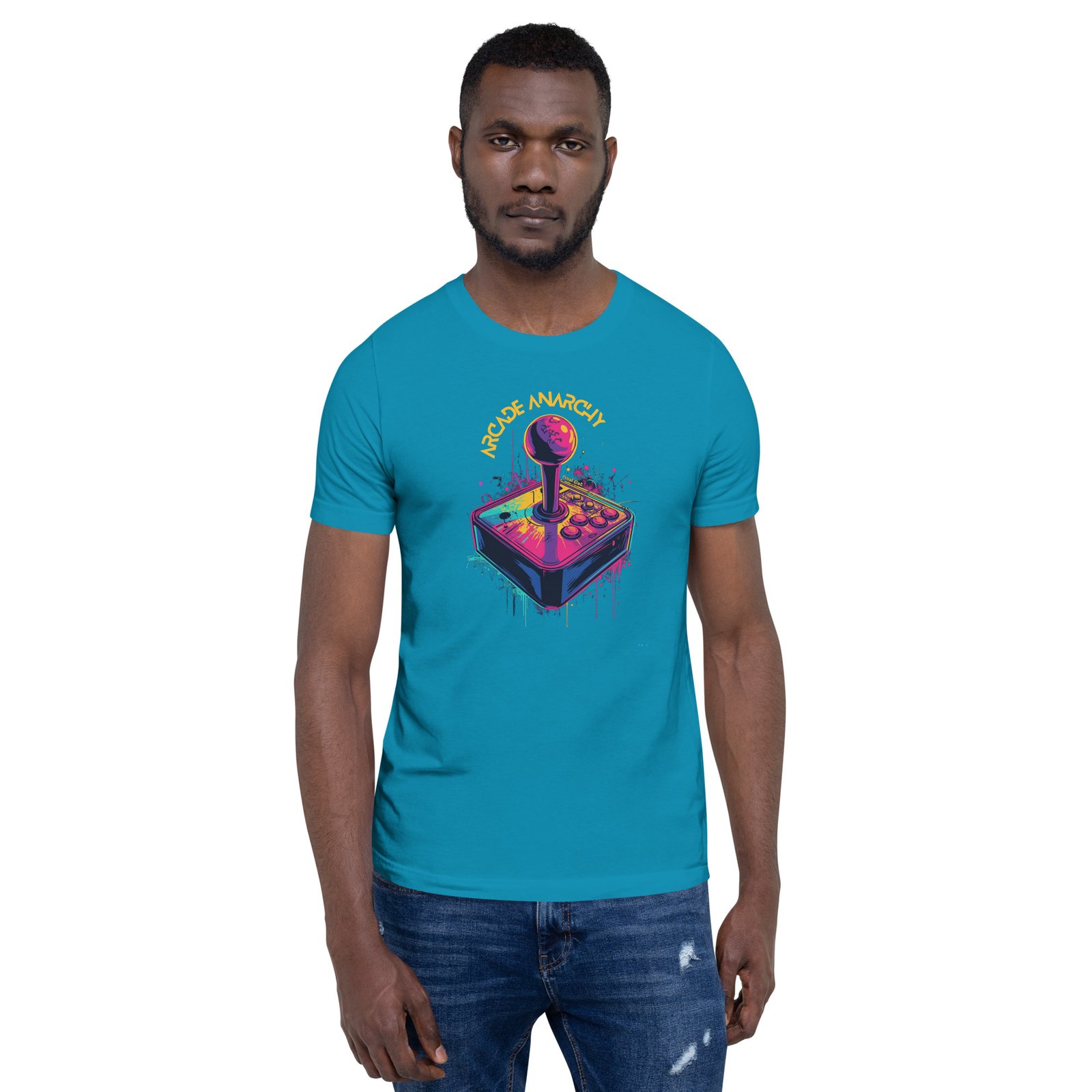 unisex-staple-t-shirt-aqua-front-68d5ad66de031.jpg Arcade Anarchy - Image 3