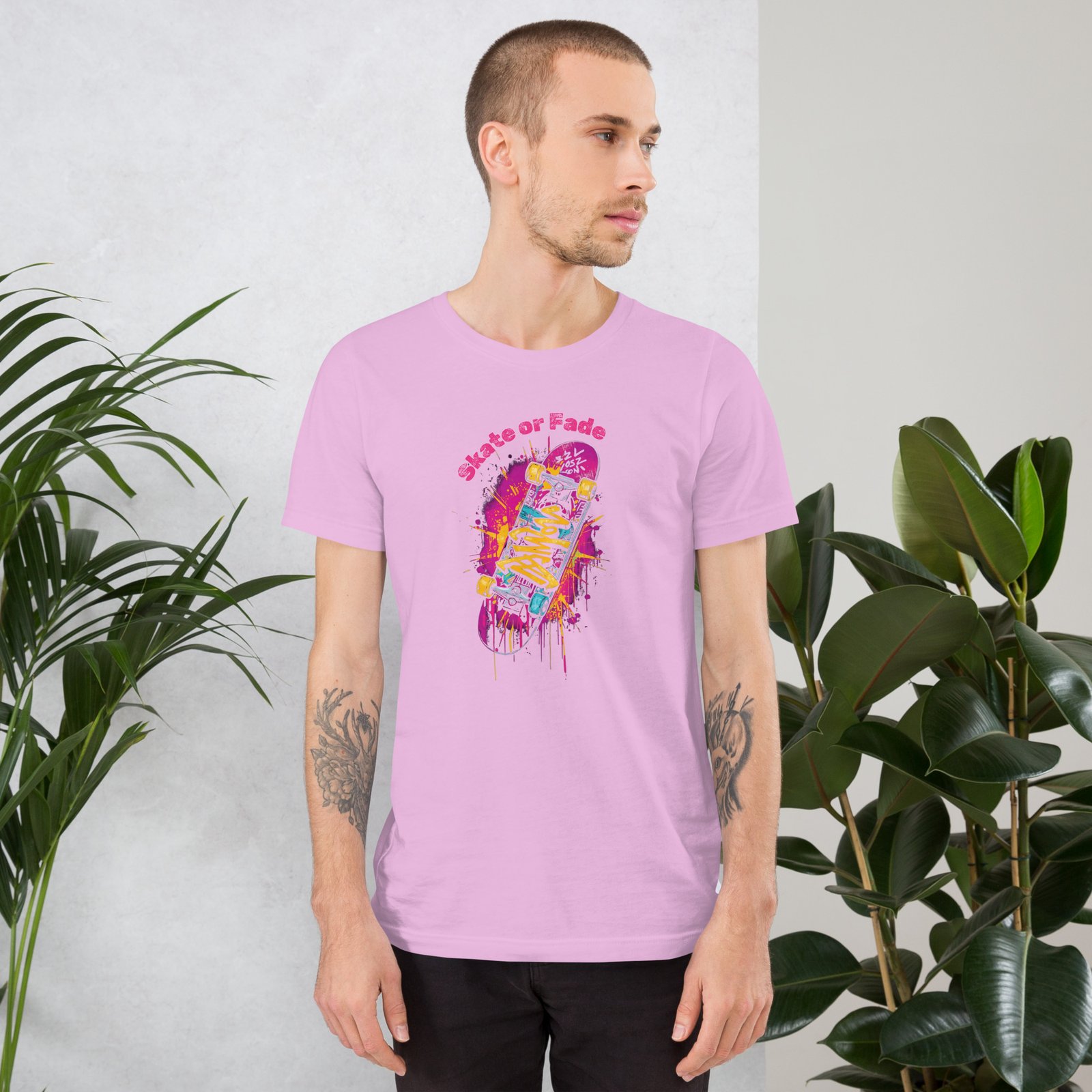 unisex-staple-t-shirt-lilac-front-68d5b065abebc.jpg Skate or Fade - Image 2