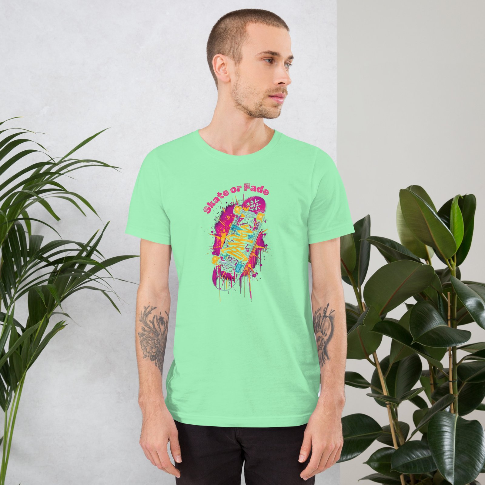 unisex-staple-t-shirt-mint-front-68d5b065aedad.jpg Skate or Fade - Image 3
