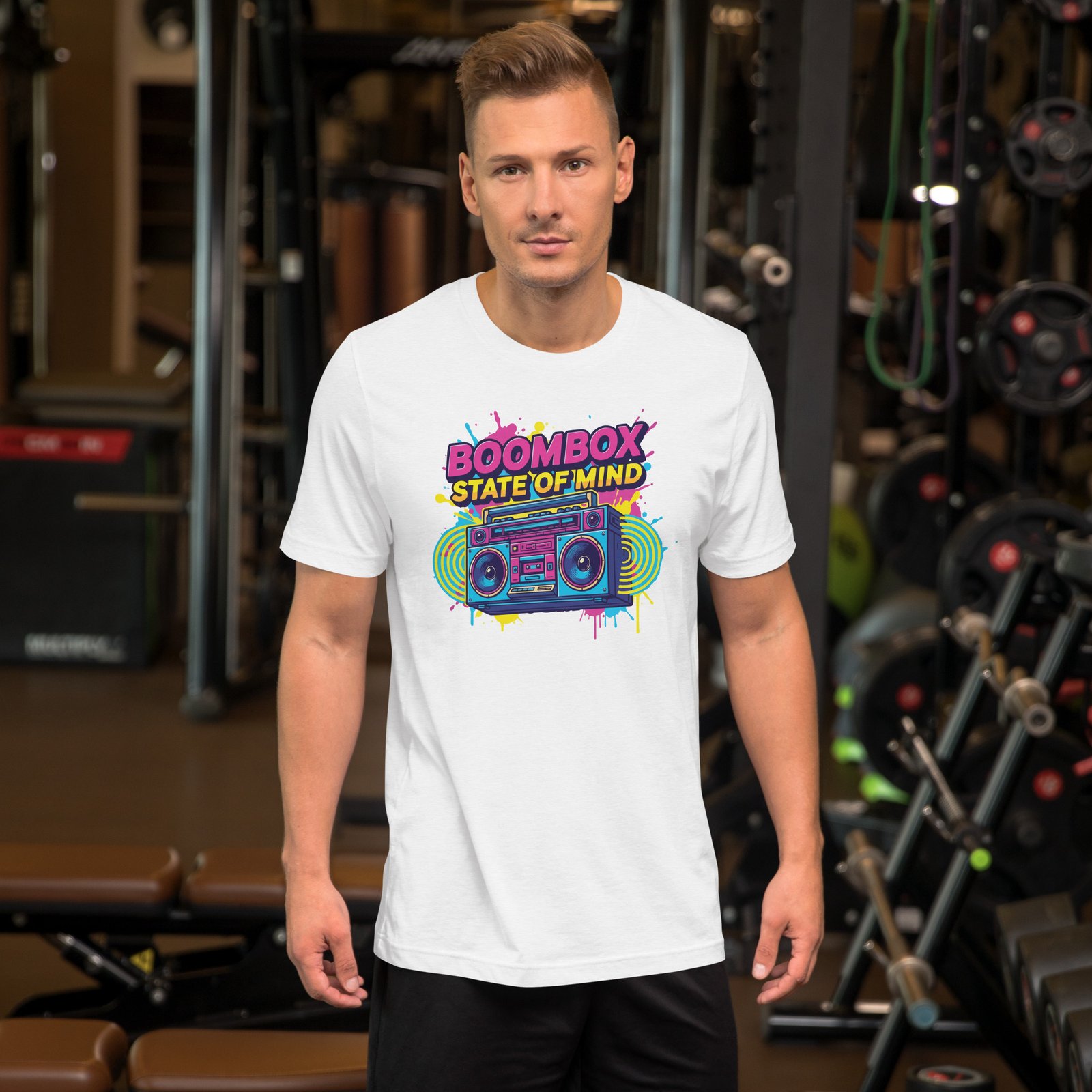 unisex-staple-t-shirt-solid-white-blend-front-68d58085d681f.jpg Boombox State of Mind - Image 6