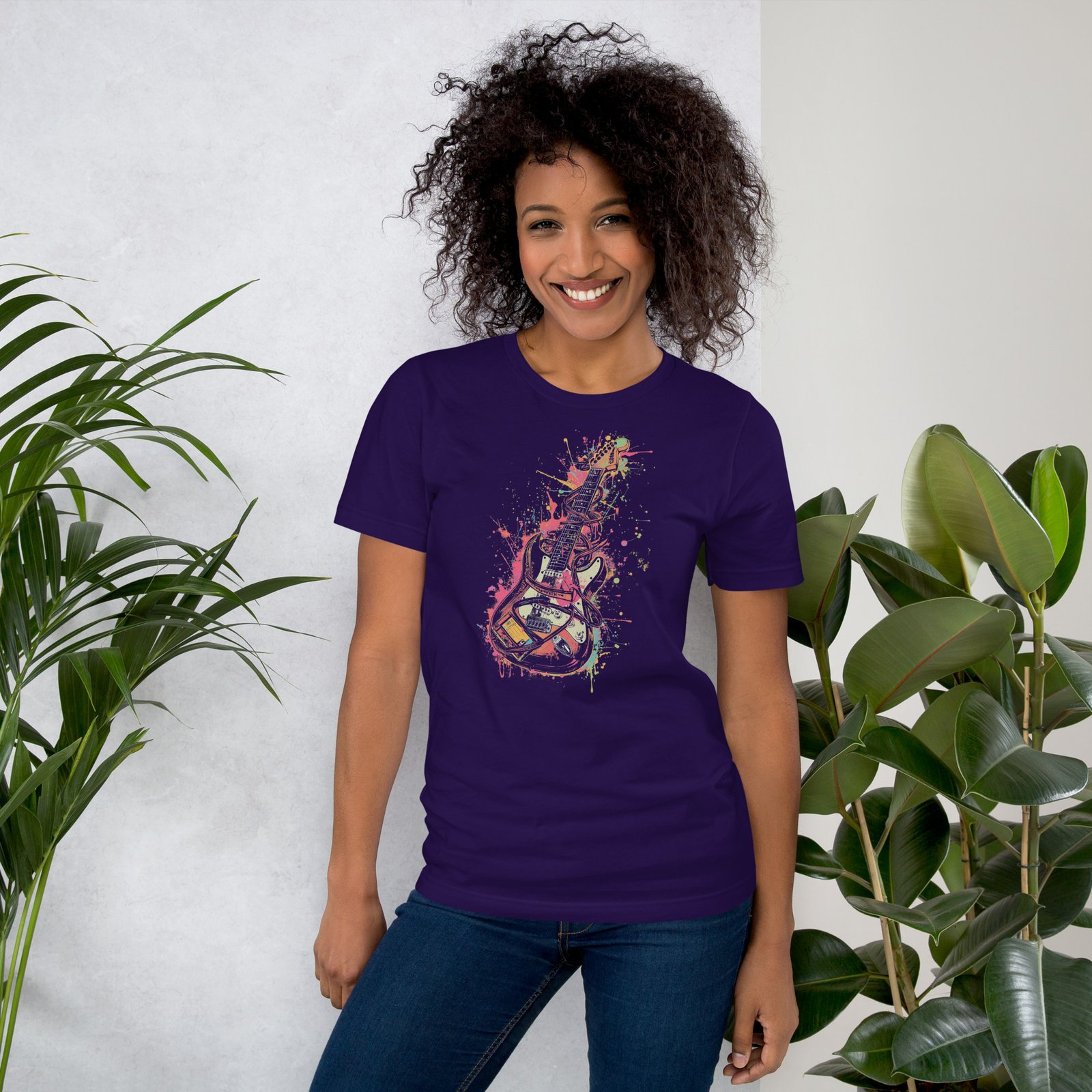 unisex-staple-t-shirt-team-purple-front-68d5b1d66ca52.jpg Electric Guitar Splash - Image 2