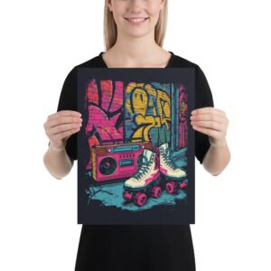 80s roller skates poster